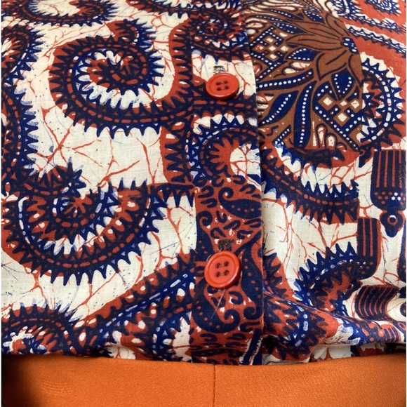 Vintage JCPenney African Afro-Centric Print Cotton Button Down Shirt - Picture 4 of 14